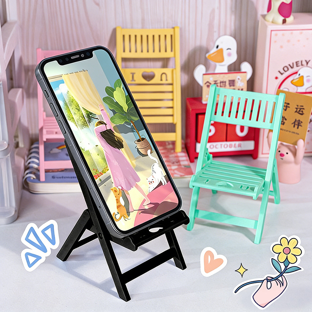 Desk View Setup - Mini Folding Chair Phone Stand Desk