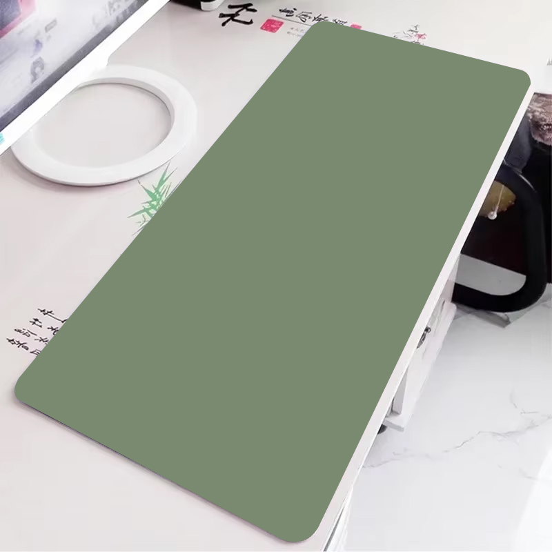 Desk Setup Accessories Aesthetic - Solid green gaming mousepad large simple