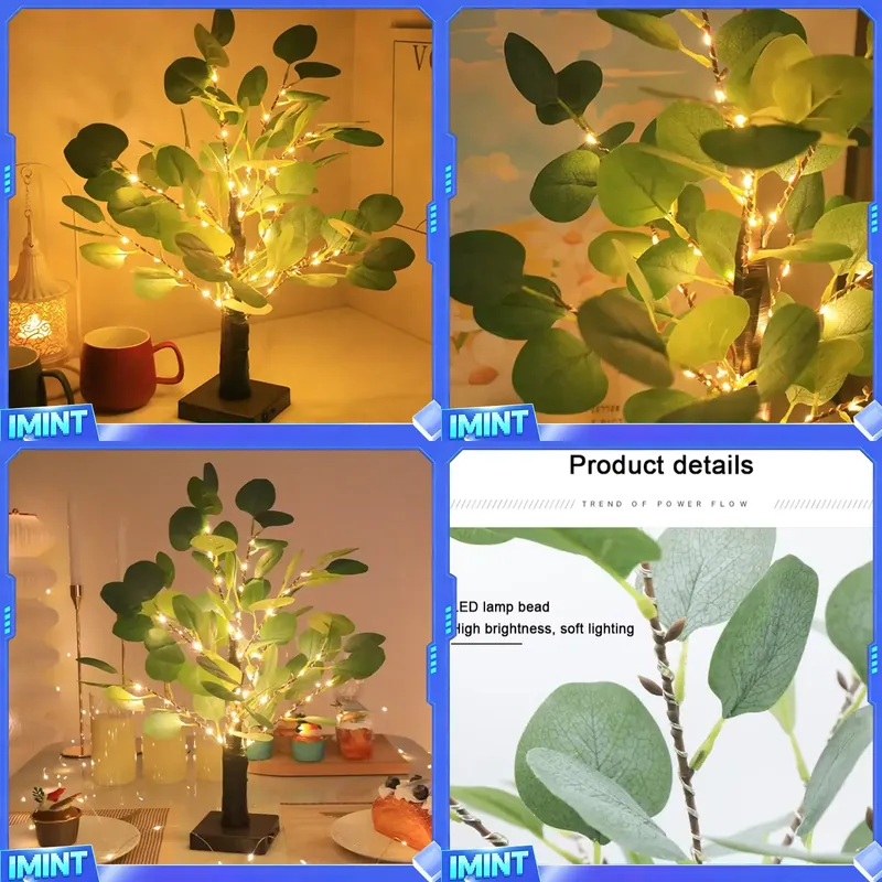 Led Desk Light Usb - LED Table Tree Lamp Artificial Eucalyptus