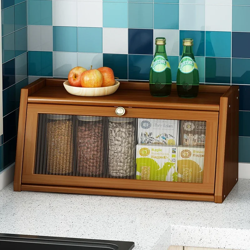 Drawer Organizer Bamboo - Bamboo Kitchen Storage Cabinet Acrylic Door