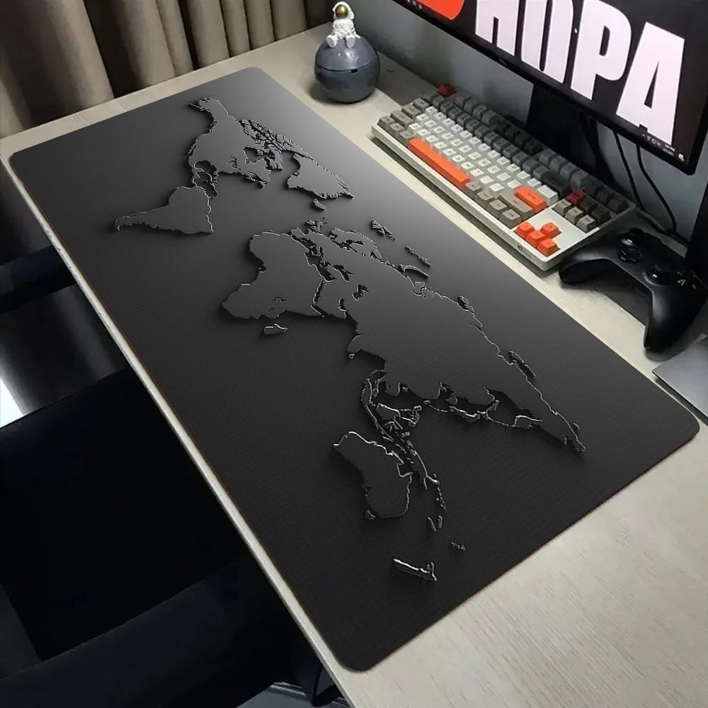 Desk Setup Accessories Aesthetic - Black and Gray Gradient Map Design
