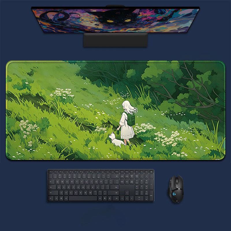 Anime Girl Forest Landscape La - огляд і ціна Desk Setup Natural