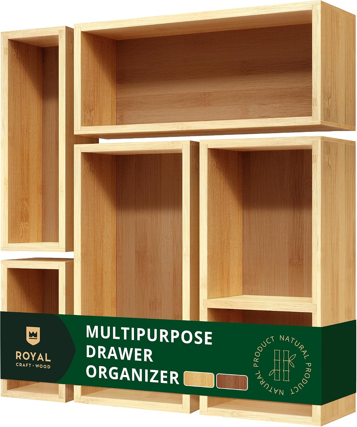 5-Piece Bamboo Drawer Organize - огляд і ціна Drawer Organizer Bamboo