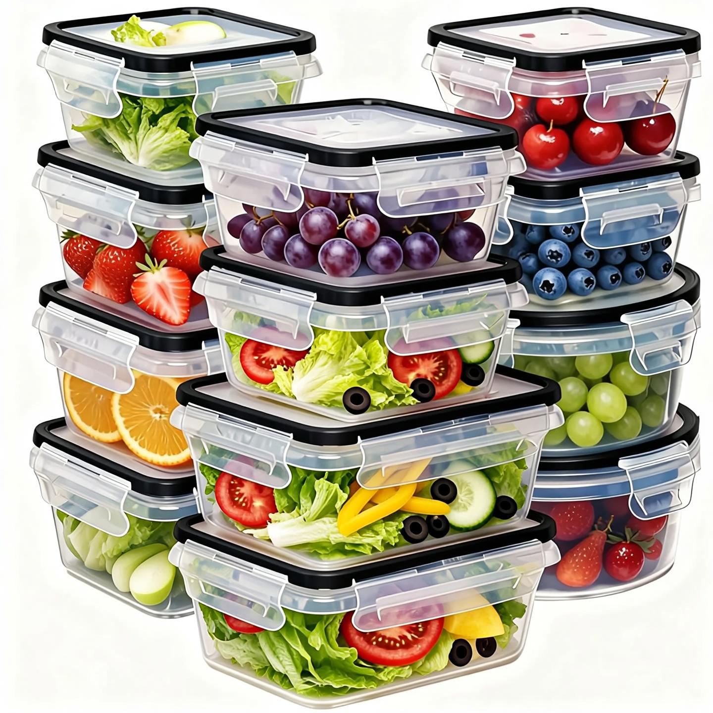40 Pcs Airtight Food Storage C - огляд і ціна Drawer Organizer Bamboo