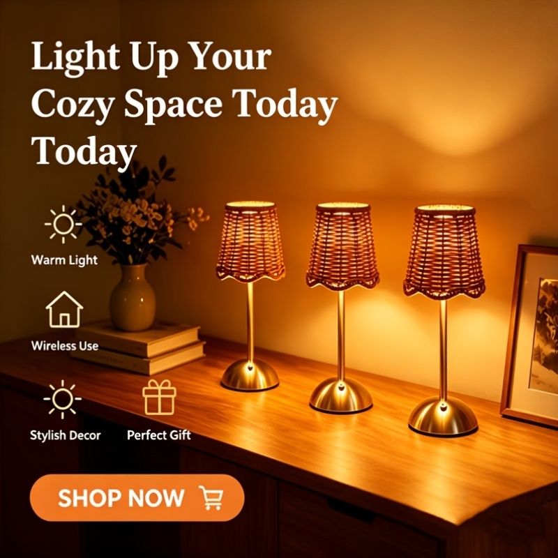 Bohemian Woven Rattan Art Tabl - огляд і ціна Led Desk Light Usb
