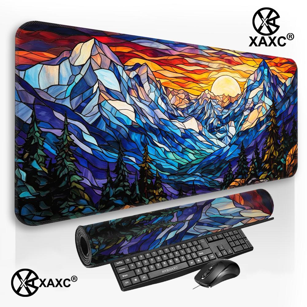Stained Glass Mountain Desk Ma - огляд і ціна Desk Setup Natural