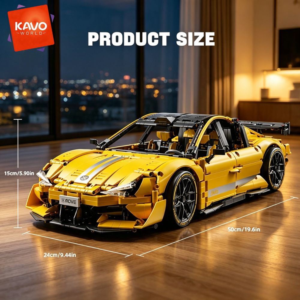 KAVOWORLD 2143pcs Yellow 1:10  - огляд і ціна Desk Setup Build