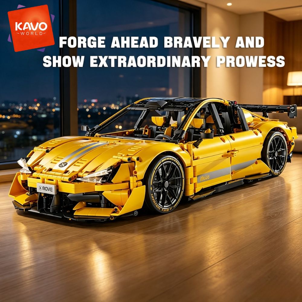 KAVOWORLD 2143pcs Yellow 1:10  - огляд і ціна Desk Setup Build
