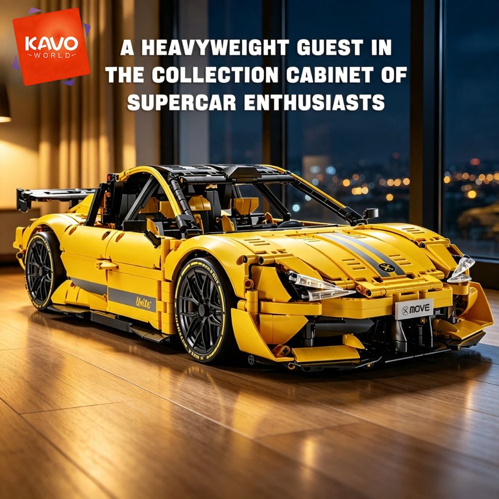 KAVOWORLD 2143pcs Yellow 1:10  - огляд і ціна Desk Setup Build
