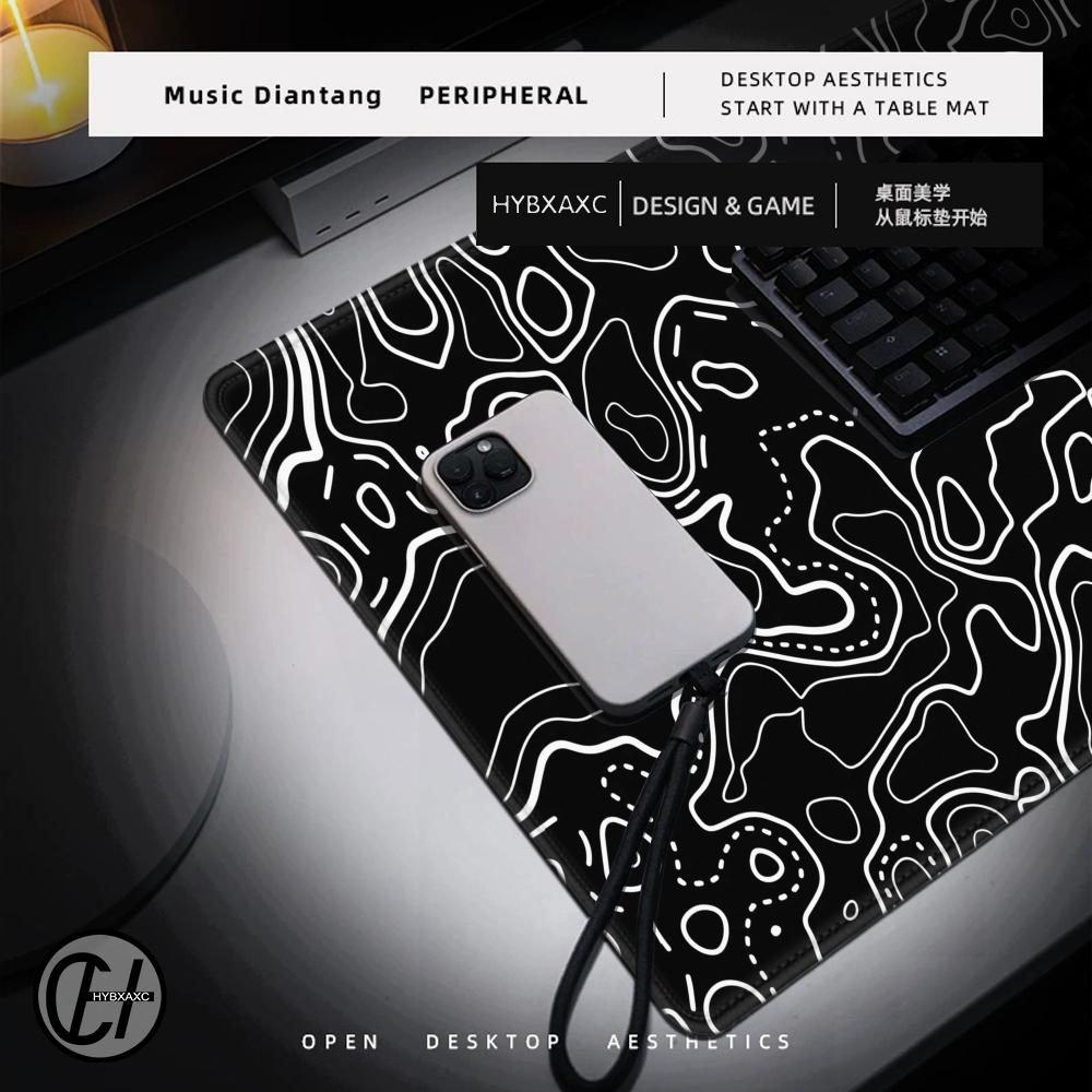 1200x600 Black White Topograph - огляд і ціна Desk Setup Accessories Aesthetic
