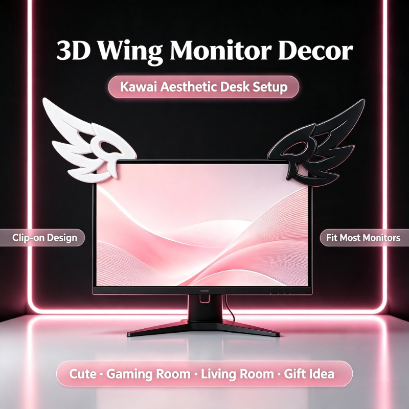 Kawaii 3D Wing Decor for Compu - огляд і ціна Desk Setup Gadgets