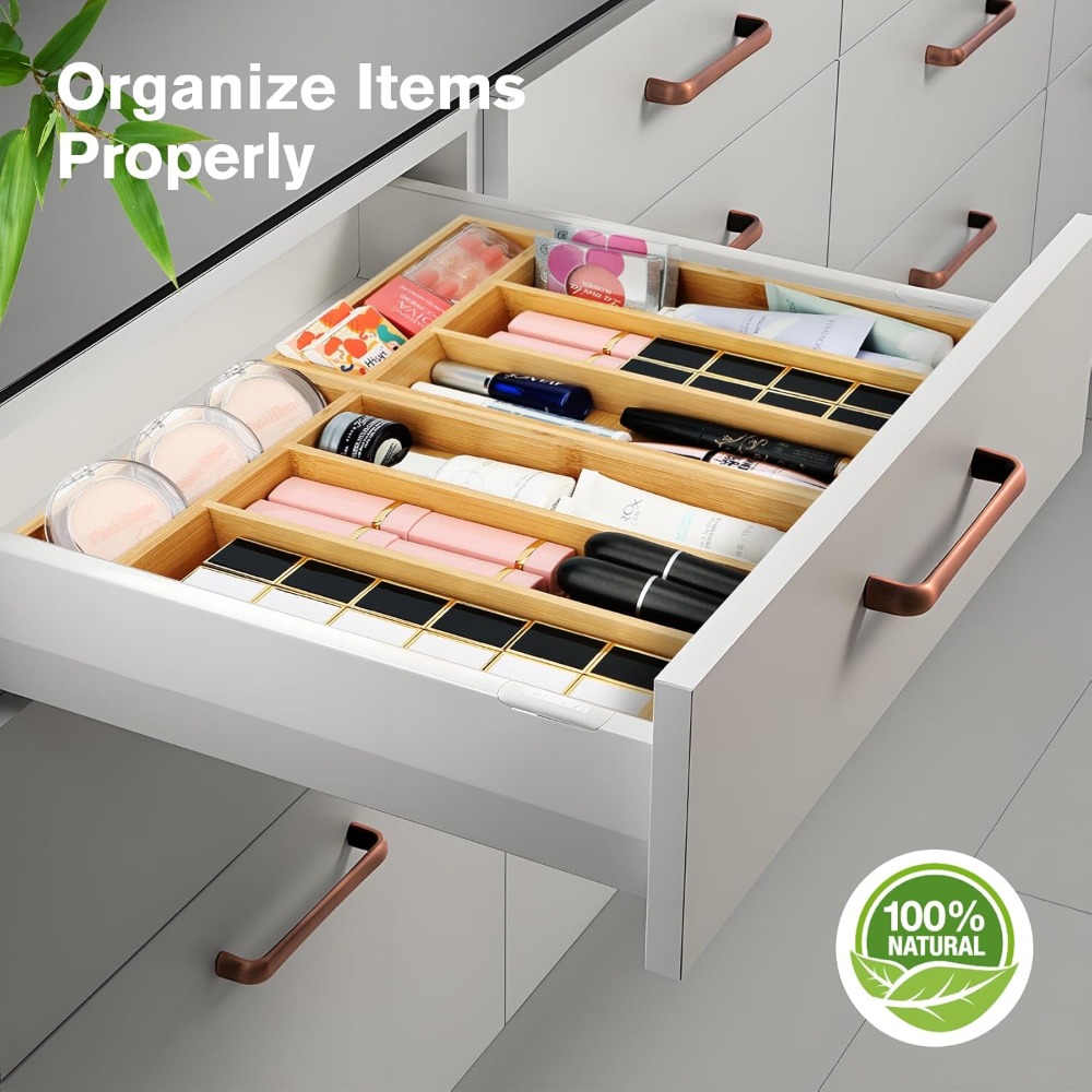 Durable Bamboo Drawer Organize - огляд і ціна Drawer Organizer Bamboo