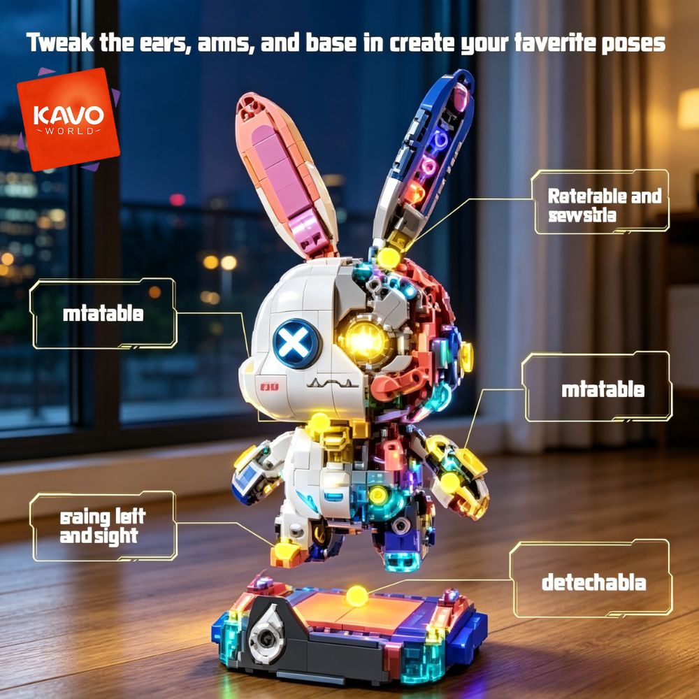 KAVOWORLD 1377PCS Robot Rabbit - огляд і ціна Desk Setup Build