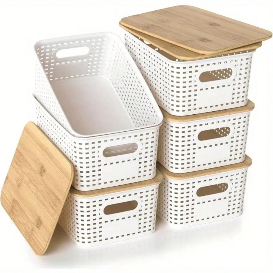 6 Pack Stackable Storage Bins  - огляд і ціна Drawer Organizer Bamboo