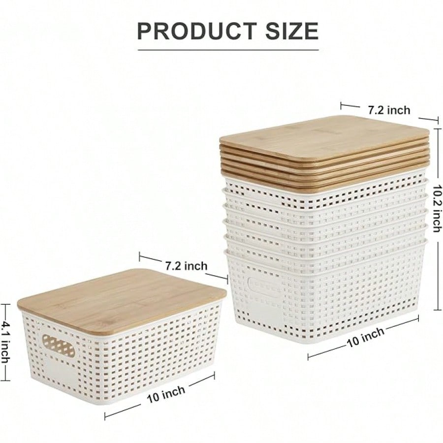 6 Pack Stackable Storage Bins  - огляд і ціна Drawer Organizer Bamboo