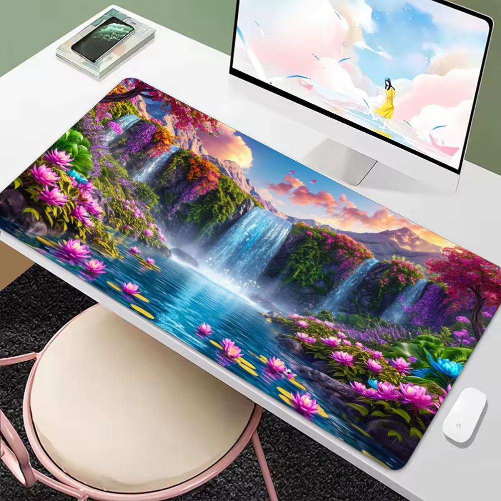 Colorful Flower Waterfall Scen - огляд і ціна Desk Setup Natural
