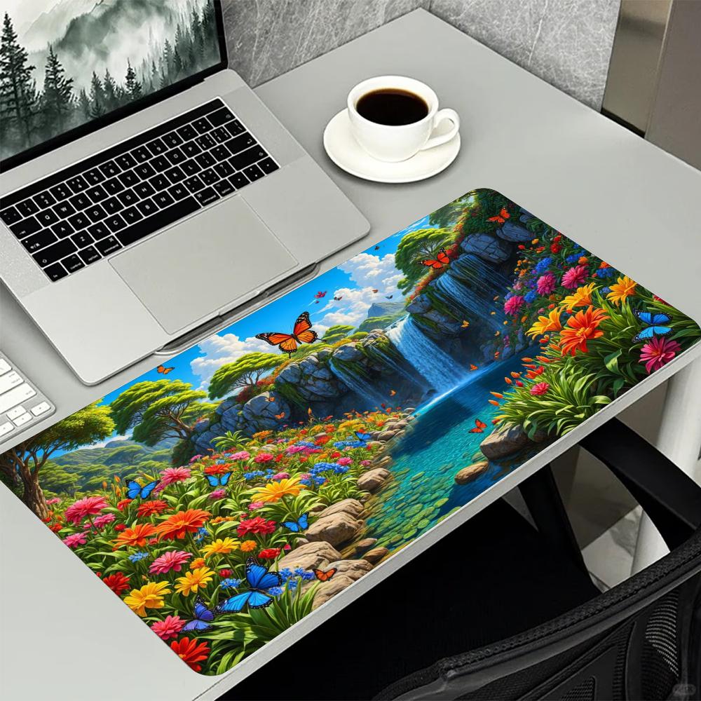Colorful Flower Waterfall Scen - огляд і ціна Desk Setup Natural