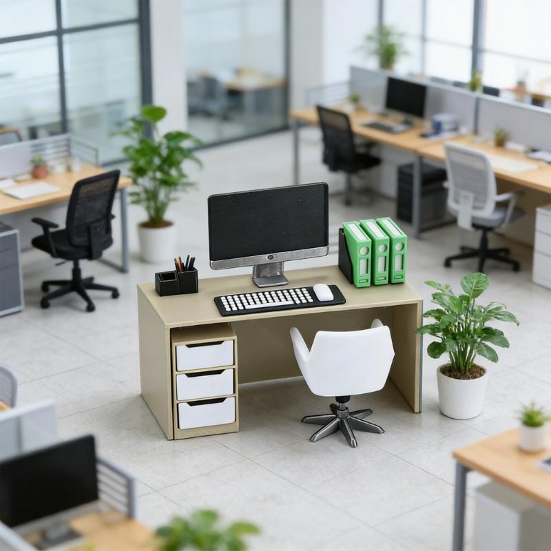 Miniature Offices Setup With  - огляд і ціна Desk Setup Natural