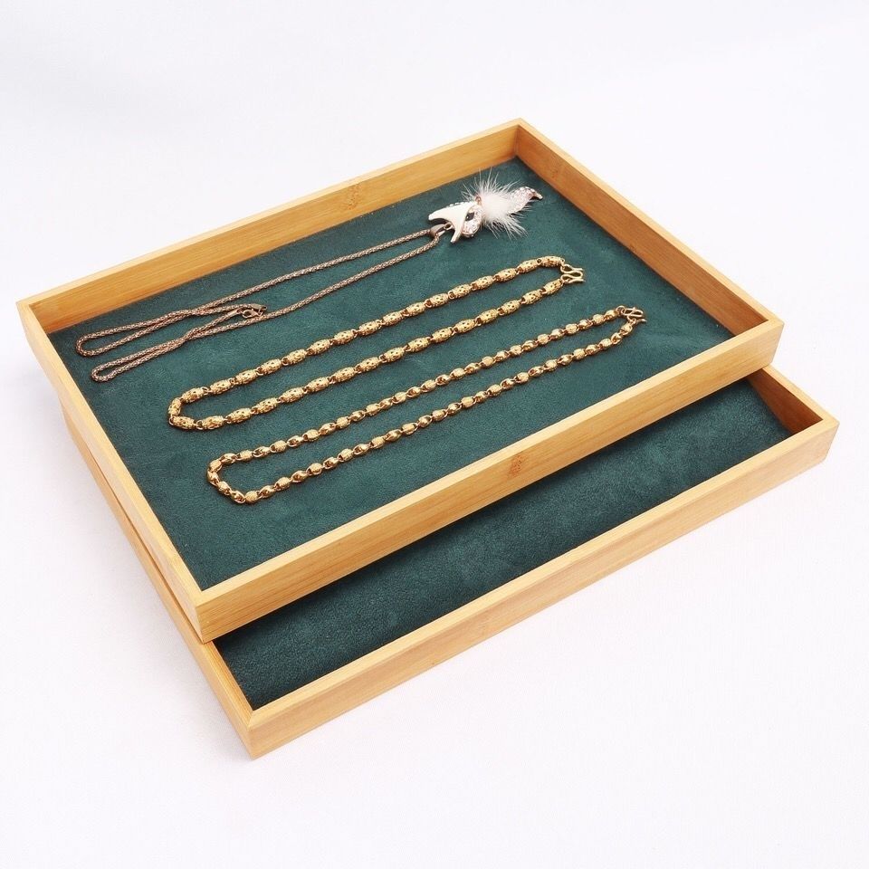 Dark Green Velvet Bamboo Jewel - огляд і ціна Drawer Organizer Bamboo