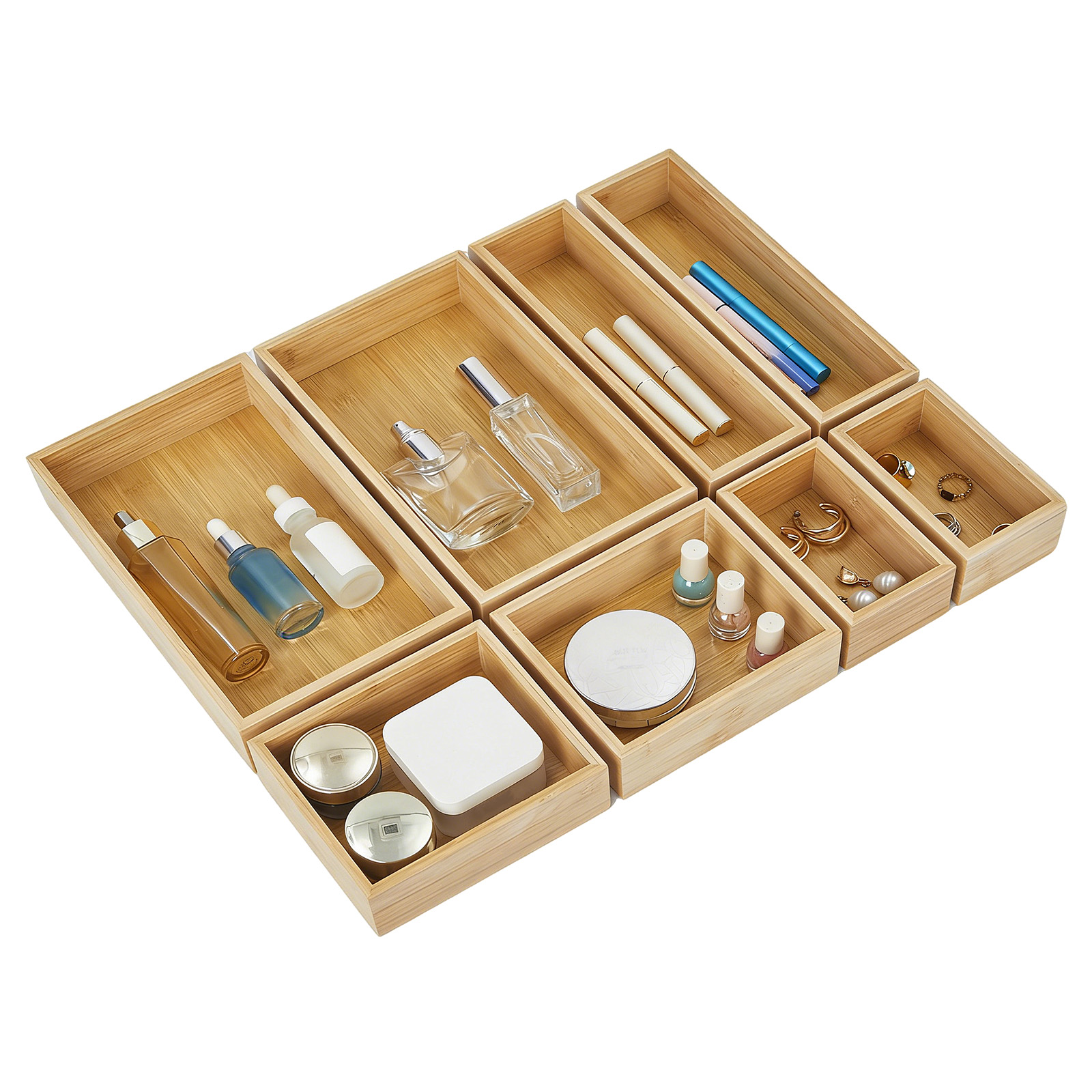 8-Piece Natural Bamboo Drawer  - огляд і ціна Drawer Organizer Bamboo