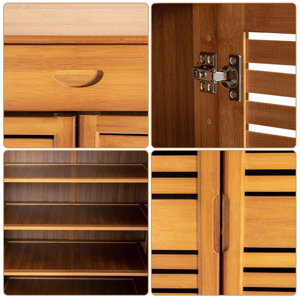 Bamboo Shoe Cabinet With 2 Doo - огляд і ціна Drawer Organizer Bamboo