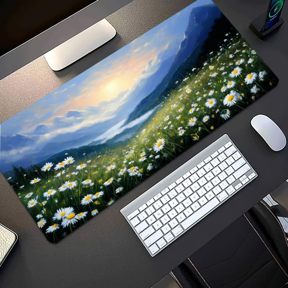 Natural Daisy Meadow Large Ext - огляд і ціна Desk Setup Natural