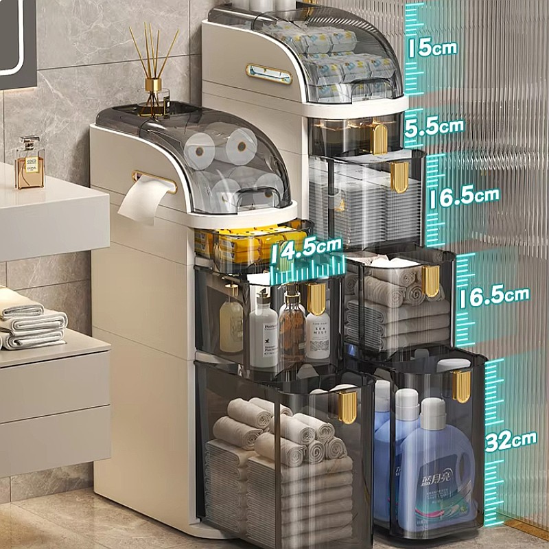 Slim Bathroom Storage Cabinet  - огляд і ціна Drawer Organizer Bamboo