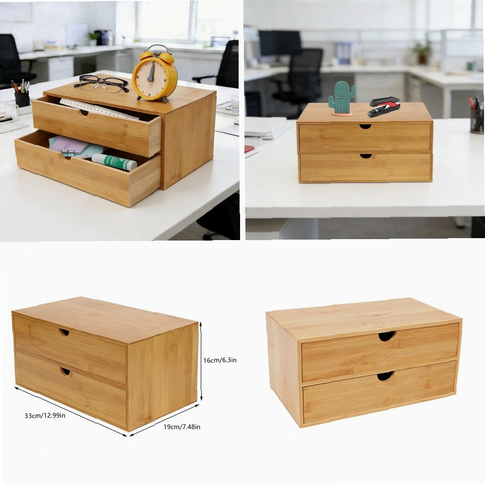 Desk Organizer, 2-Drawer Offic - огляд і ціна Drawer Organizer Bamboo