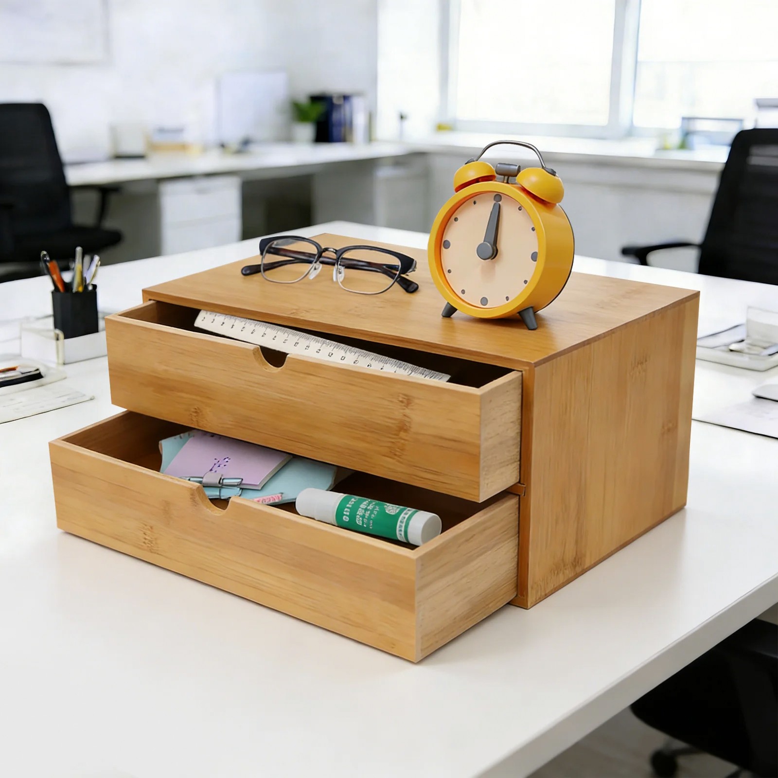 Desk Organizer, 2-Drawer Offic - огляд і ціна Drawer Organizer Bamboo
